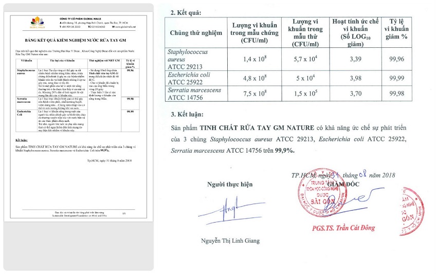 nước rửa tay GMnature diệt khuẩn